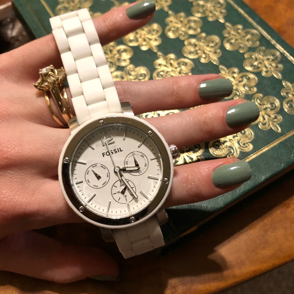 Fossil Watch, Rubberized Link Band